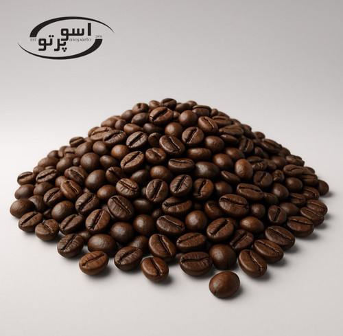 قهوه میکس ۲۰٪ عربیکا ۸۰٪ روبوستا با رست شکلاتی کرما بالا کافئین قوی مناسب اسپرسو